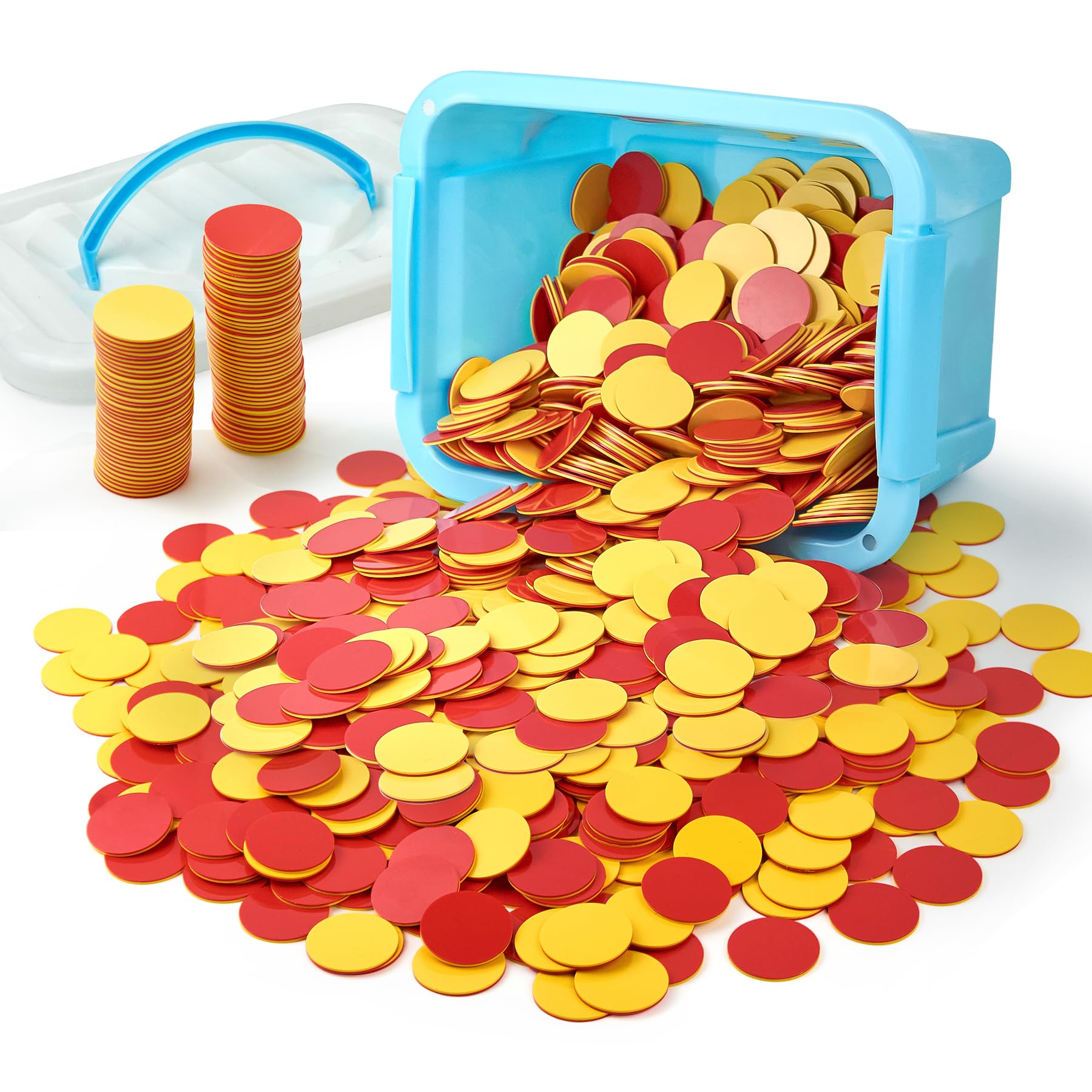 stochastic box Counters for Kids Math 800 pcs Plastic Two-Color Red and Yellow Counter,Double Sided Counters Educational Toys to