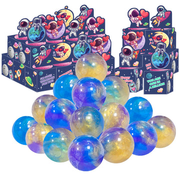 Holydeck 24 Pack Valentines Day Gifts for Kids  Galaxy Slime with Greeting Card Box Stress Relief Slime Toy for mature-themed Party Favor  Valentine's Day Classroom Exchange Prizes Gift Set