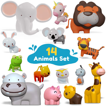 Mold Free Bath Toys For Babies And Toddlers, Animal No Hole Bath Toys, No Mold For Tub,Beach,Pool, Bpa-Free, Dishwasher-Safe, Infant Bath Toys No Holes 0 1 3 6 12 18 Months
