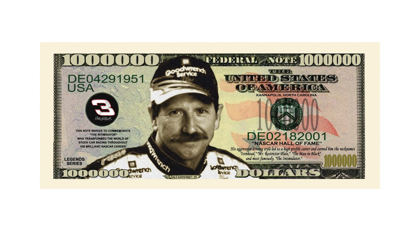 American Art Classics Pack Of 5 - Dale Earnhardt Sr. Senior Million Dollar Bill