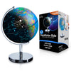 USA Toyz Illuminated World Globe with Stand - 3in1 STEM Globes for Adults and Kids, Constellation Map, Built-In LED Night Light 