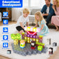 Neoformers Magnetic Building Blocks 188Pcs Hotel Elves Magnet Building Cubes With Lights, Educational Sensory Stacking Kit & Ste