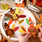 AmazingSpark 36 Sets 252 Pcs Thanksgiving Turkey Craft Kit Thanksgiving Crafts Turkey Paper Card Thankful Cards Decor with Glue