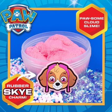 Paw Patrol Slimygloop Mix'Ems, 2.5 Oz Bubblegum Cloud Slime, Fun Mix-Ins, Rubber Skye Paw Patrol Charm, Paw Patrol Toys, 3 Year Old Boy Toys, Fidget Toy, Super Soft Non-Sticky Stress Relief Toy
