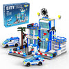 City Police Station Building Blocks Sets,570Pcs City Police Station & Car Building Bricks Gift For Boys 6+ (Compatible With Lego