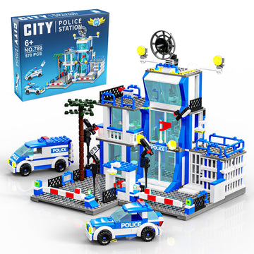 City Police Station Building Blocks Sets,570Pcs City Police Station & Car Building Bricks Gift For Boys 6+ (Compatible With Lego