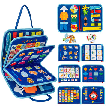 Toddler Busy Board Montessori Toys For 1 2 3 4 Year Old, Preschool Learning Activities With Life Skills,Abc,123,Shape,Color,Anim