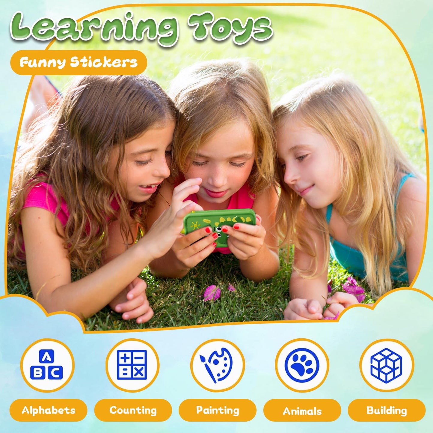 Kids Smart Phone Toys, Touchscreen Hd Dual Camera Cell Dinosaur Phone For Kids,Travel Toy Preschool Learning Toy For Kids,Christ