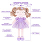 Gloveleya Personalized Curly Doll With Your Name - Cute Custom Light Purple Soft Plush Doll For Girls Plush Doll Customized Gifts