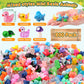 Barydat Mini Resin Animal Figures - 200 Pcs Multicolor Variety for Garden Decor, Christmas & Easter Gifts, Model SIJ-Barydat-3715