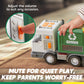 Vroomix LED Garbage Truck Toy Set - Includes Dumpster, Lights, Sounds, Bump & Go Feature, Plastic Construction