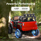 Outfunny 24V Ride-On Truck, Kids Electric Car With Remote Control, 4 Wheels Suspension, Safety Belt, Lights & Music, Ride-On Toy
