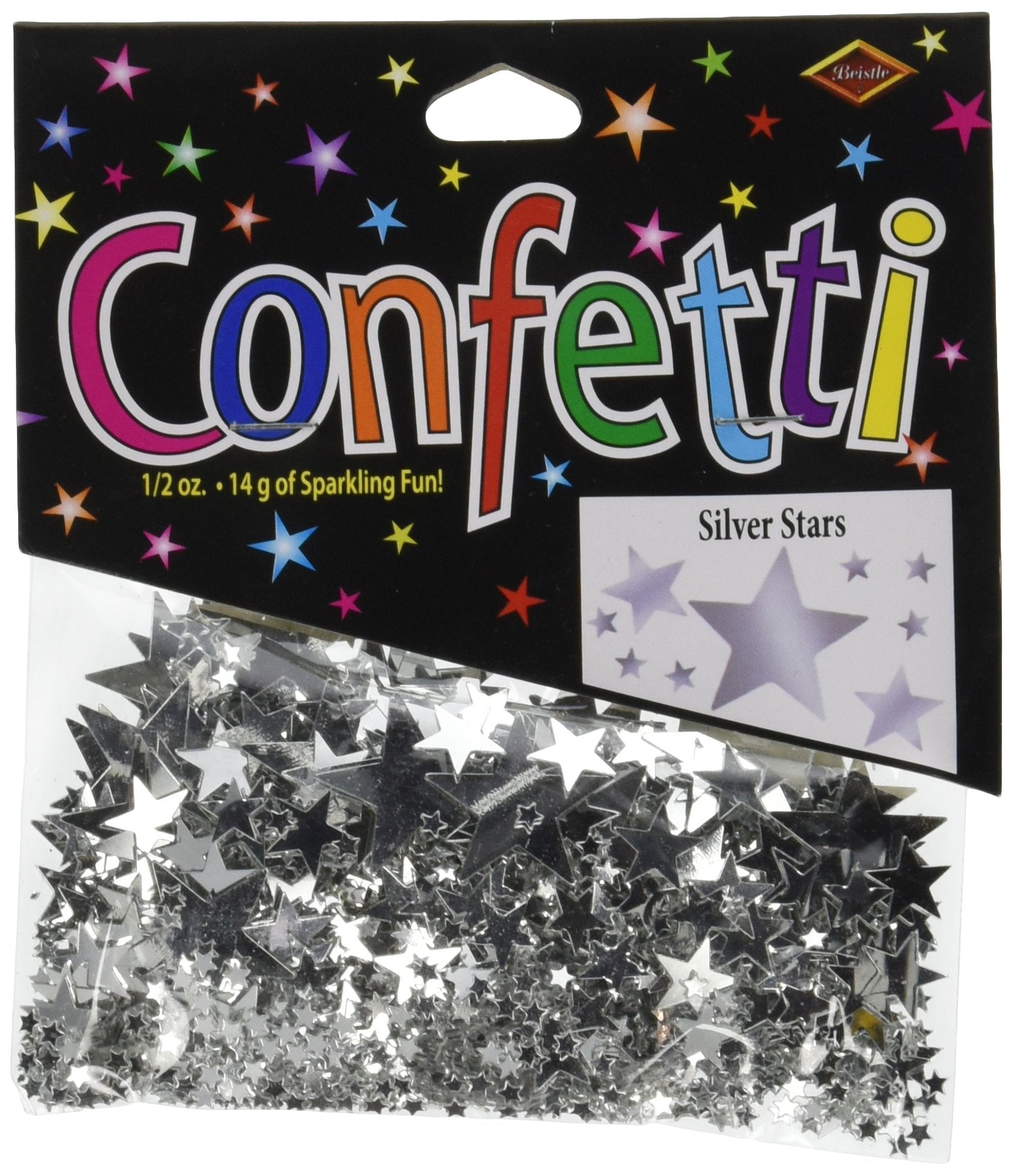 Beistle Silver Stars Confetti 1/2 oz