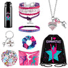 Kigeli Gymnastics Gifts Gymnastics Drawstring Bag Headband Bracelet Necklace Scrunchies Makeup Bag Vacuum Bottle Keychain 50 Pcs