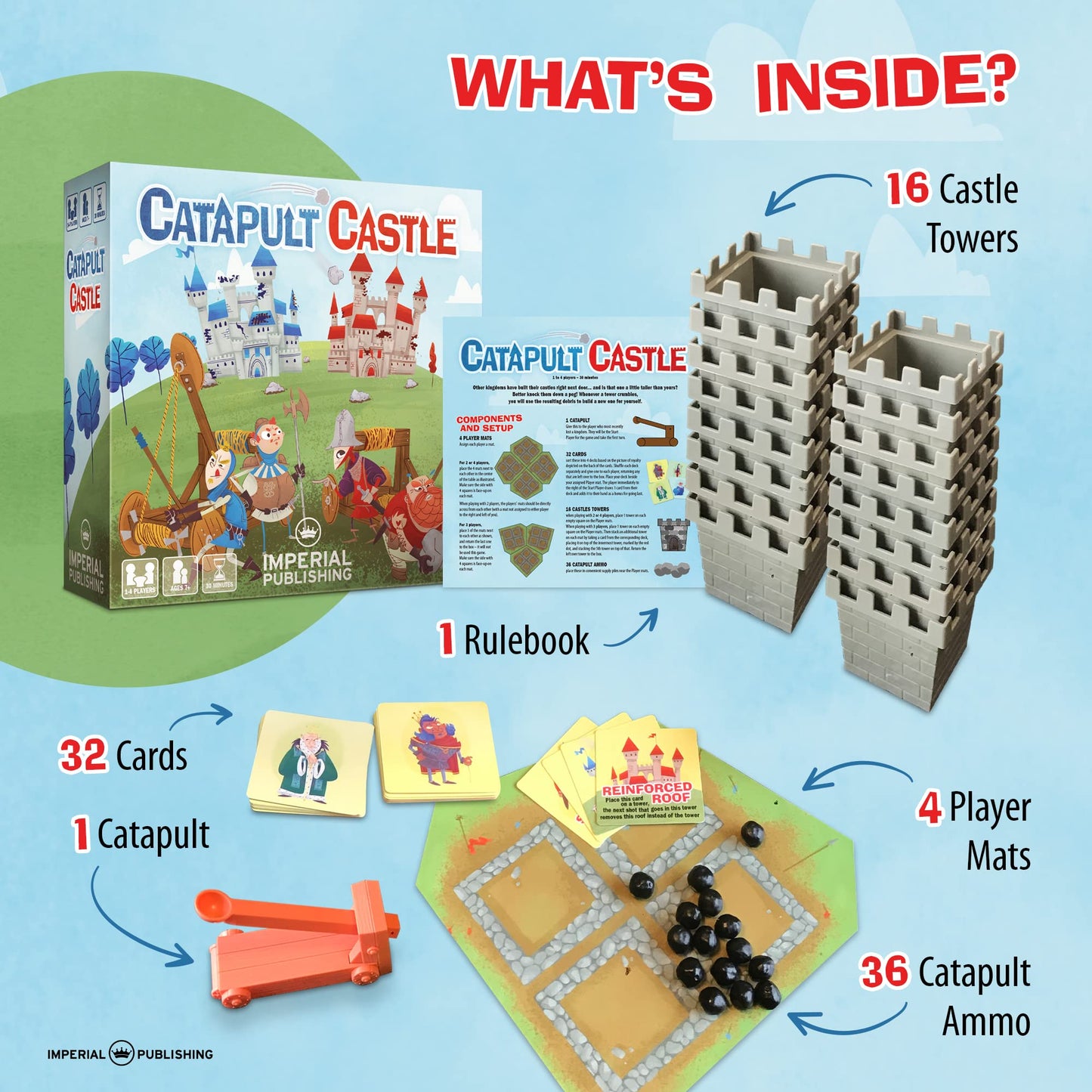 Catapult Castle 1-4 Player Medieval Dexterity Game
