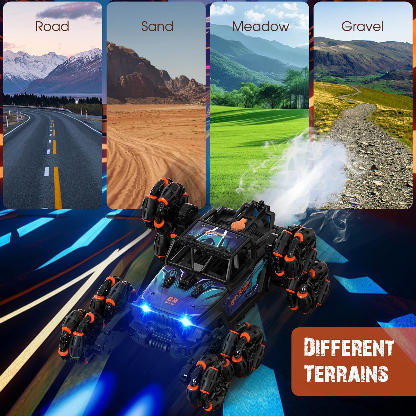 8WD Gesture Sensing Stunt Rc Cars,Toys for Ages 8-13 Remote Control Climbing Car,2.4Ghz Hand Controlled Rc Car with Spray 360 Ro