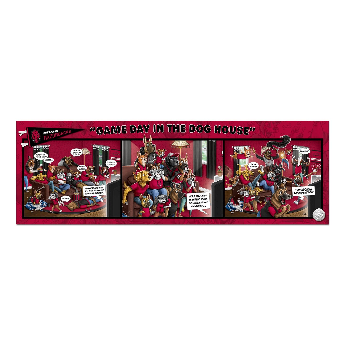 YouTheFan NCAA Arkansas Razorbacks Game Day in The Dog House 1000pc Puzzle