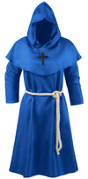 Knelor Medieval Friar Monk Robe For Kids, Halloween Cosplay Hooded Cape Cloak Costume