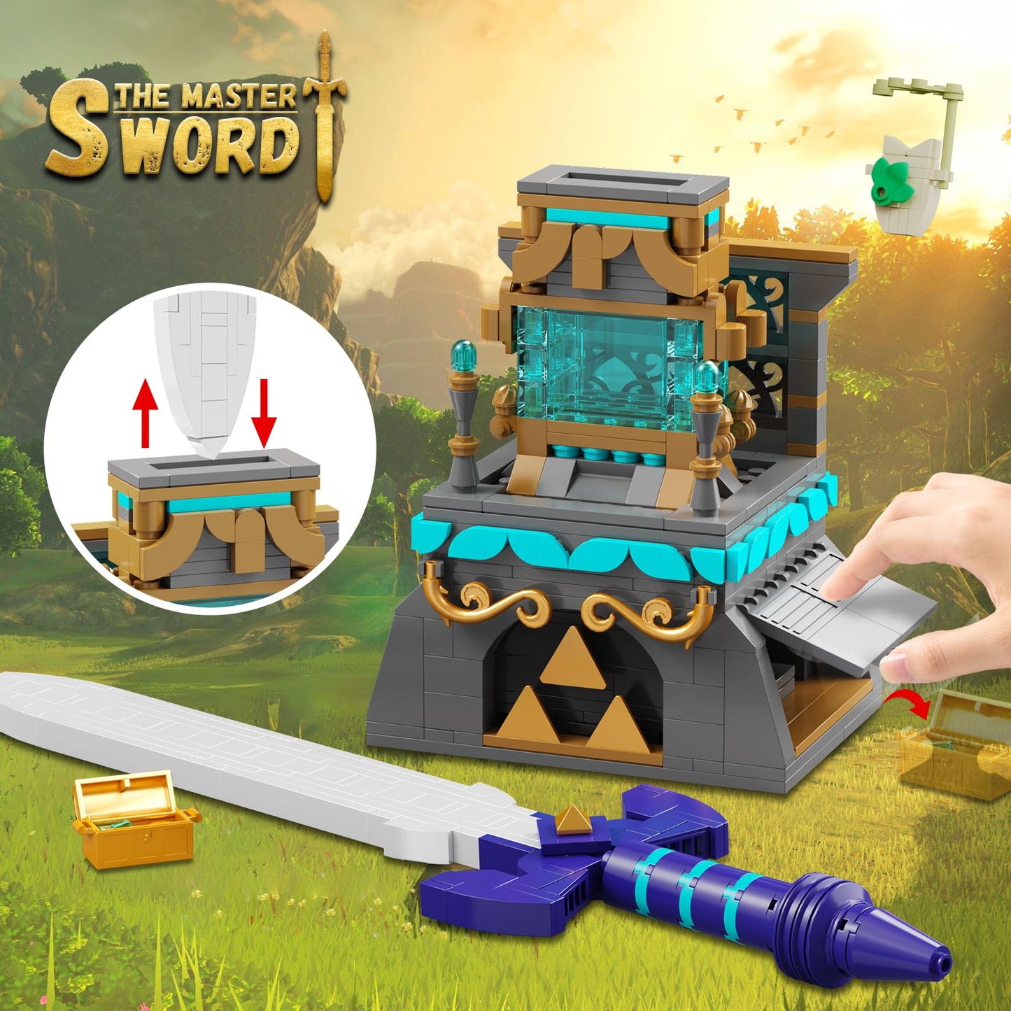 TOY PLAYER BOTW Master Sword Building Block Set, 498PCS, 12 inches, ABS, for Ages 6-12, Sword Toy for Fans