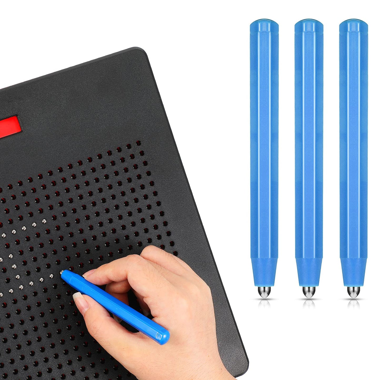 Outus 3 Pieces Replacement Stylus Magnetic Drawing Pen Magnet Replacement Pens For Magnetic Drawing Board Magnapad A To Z And Numbers 0 To 9 (Blue)