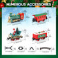 Train Set - Christmas Train Set Around & Under The Tree, Electric Train Set With Light & Sound, Battery Operated Kids Train Toys