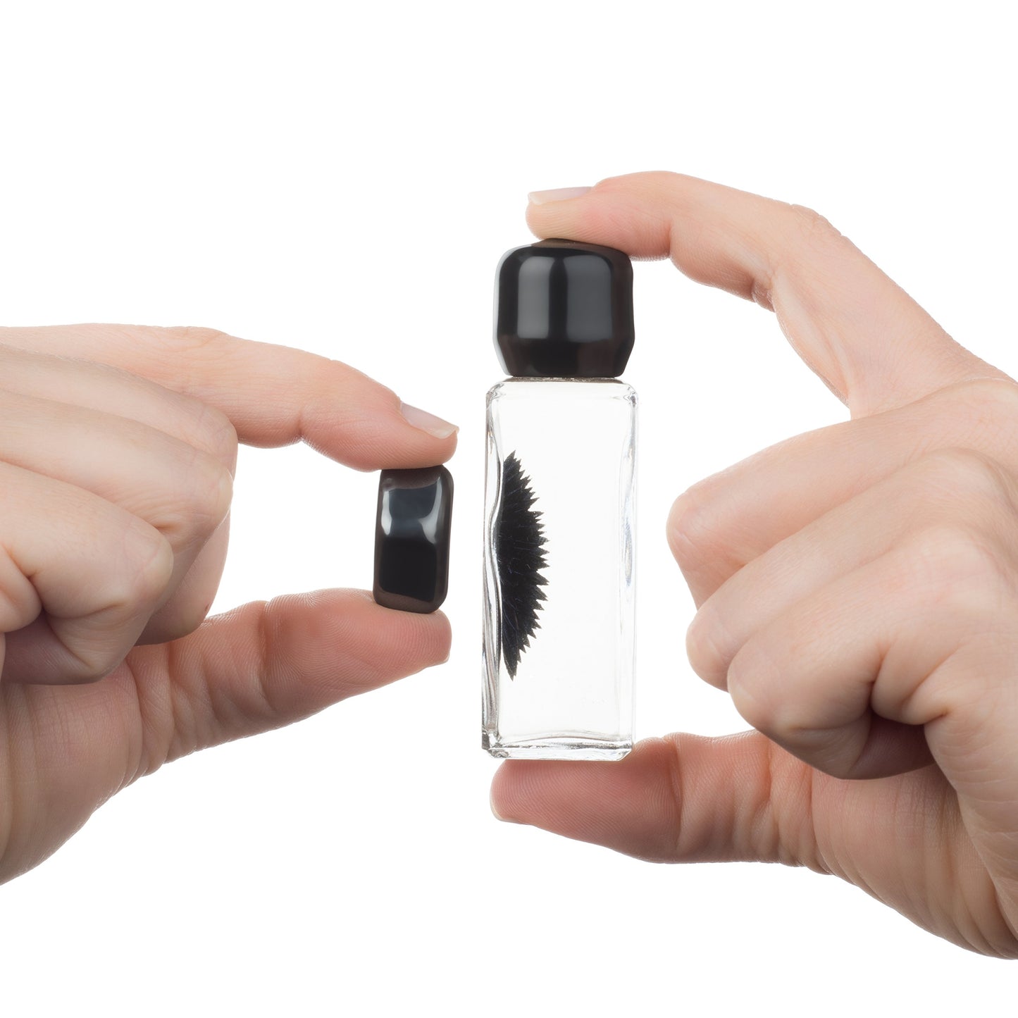 Blue Colored Ferrofluid In A Bottle Display