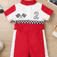 IDOPIP Baby Boys 1st 2nd Birthday Outfit Race Car Driver Romper Girls Boys Racer Jumpsuit One Piece Bodysuit Racing Suit Toddler