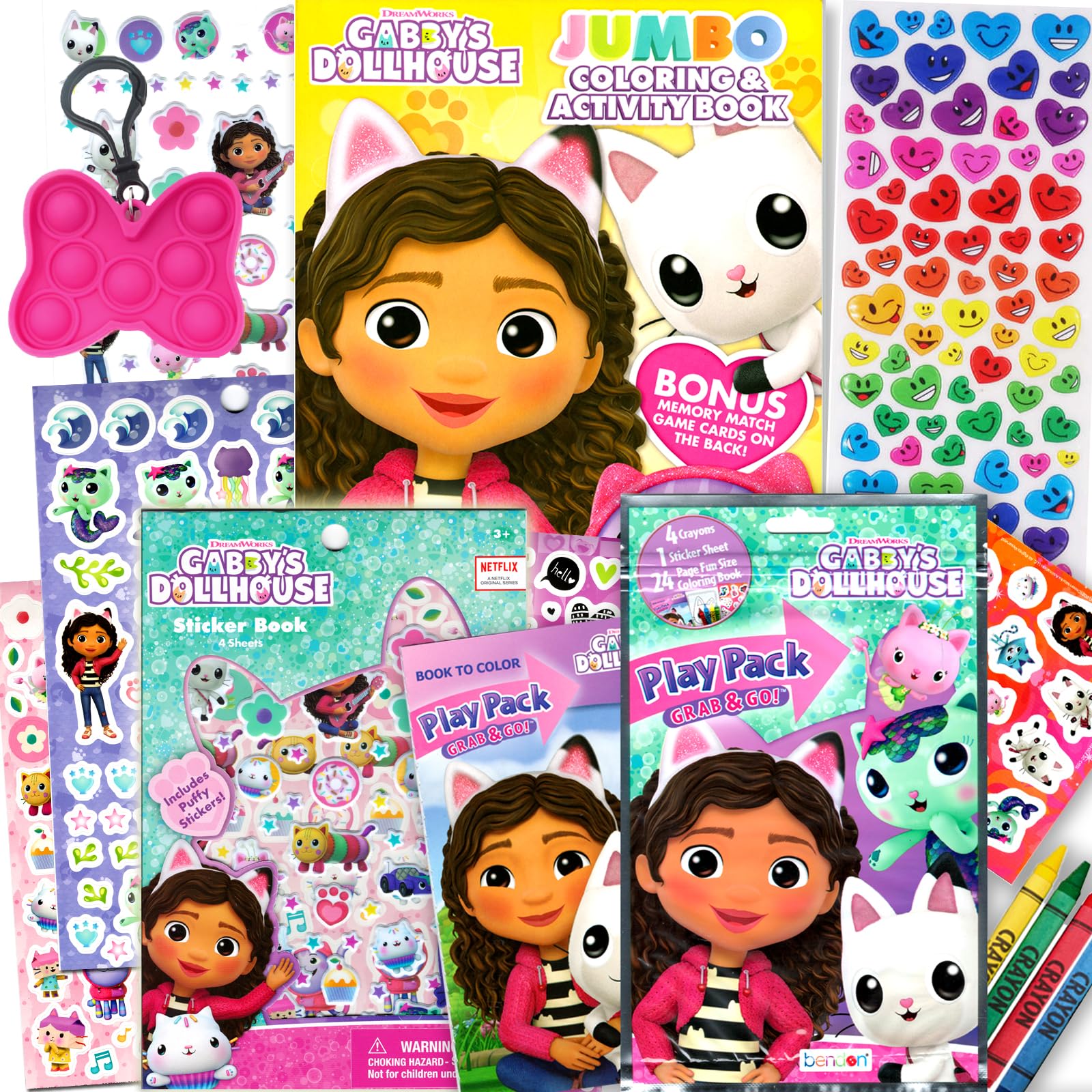 Gabbys Dollhouse Coloring Book Super Set for Girls - Bundle with Activity Pack, Kids Coloring Book, Stickers and More