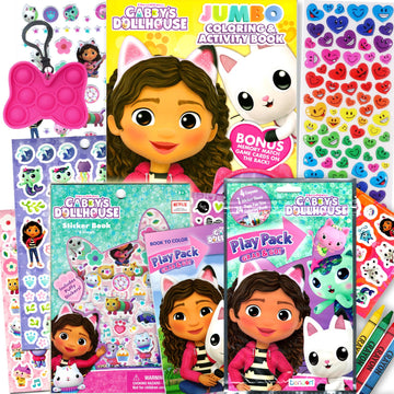 Gabbys Dollhouse Coloring Book Super Set for Girls - Bundle with Activity Pack, Kids Coloring Book, Stickers and More
