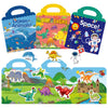 Reusable Sticker Books For Kids, Travel Sticker Learning Toys For Toddlers, Toddler Educational Learning Toys, Gifts For 3 4 5 Year Old Girls Boys, Dinosaur&Space&Ocean Animal