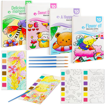FQKIOMY Paint with Water Books for Kids Ages 3-5,Water Coloring Book Mess Free Coloring for Toddlers 2-4,Creative Arts and Craft