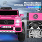 JOYLDIAS Licensed Mercedes-Benz G650S Ride On Car for Kids  12V7AH Kids Ride On Truck with 2.4Ghz Remote Control  3 Speeds  Bluetooth Music LED Lights  Spring Suspension  Pink
