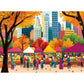 Blueforest Fall 500 Piece Puzzle for mature-themeds - Autumn Farmers Market Shaped Jigsaw  Unique Maple Leaf Border Art & Collector 's Challenge (23 x15 )