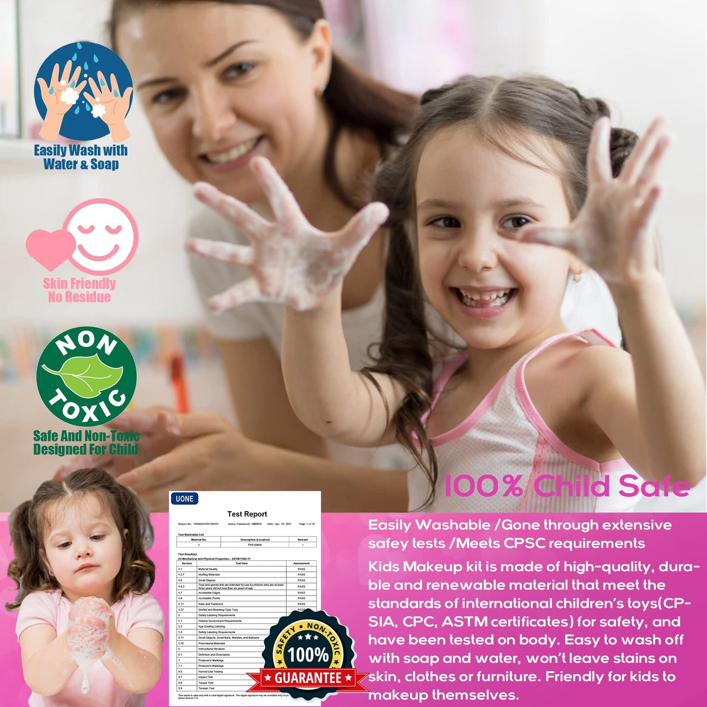 Kids Makeup Kit for Girl - Kids Makeup Kit Toys for Girls,Play Real Makeup Girls Toys, Washable Make Up for Little Girls, Non To