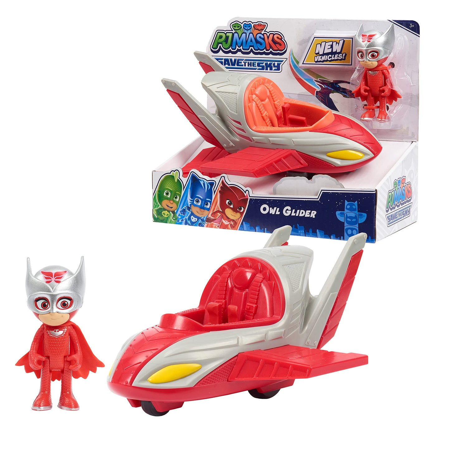 Pj Masks Save The Sky Owl Glider, 3-Inch Owlette Figure And Owl Glider, Pretend Play, Kids Toys For Ages 3 Up By Just Play