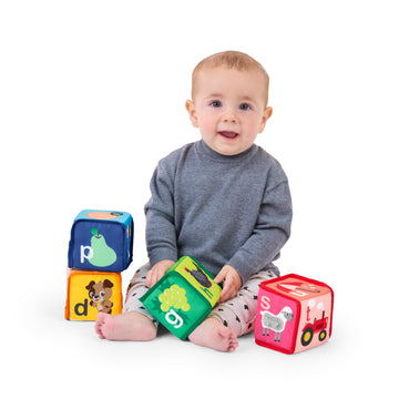 Baby Einstein Alpha Stacks Soft Blocks, Multisensory and Lightweight, Ages 3 Months and Up