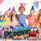 Yinder 16 Pcs Truck Party Drawstring Bags Gift Racing Candy Treats Bags Kids Truck Theme Birthday Party Supplies Decoration