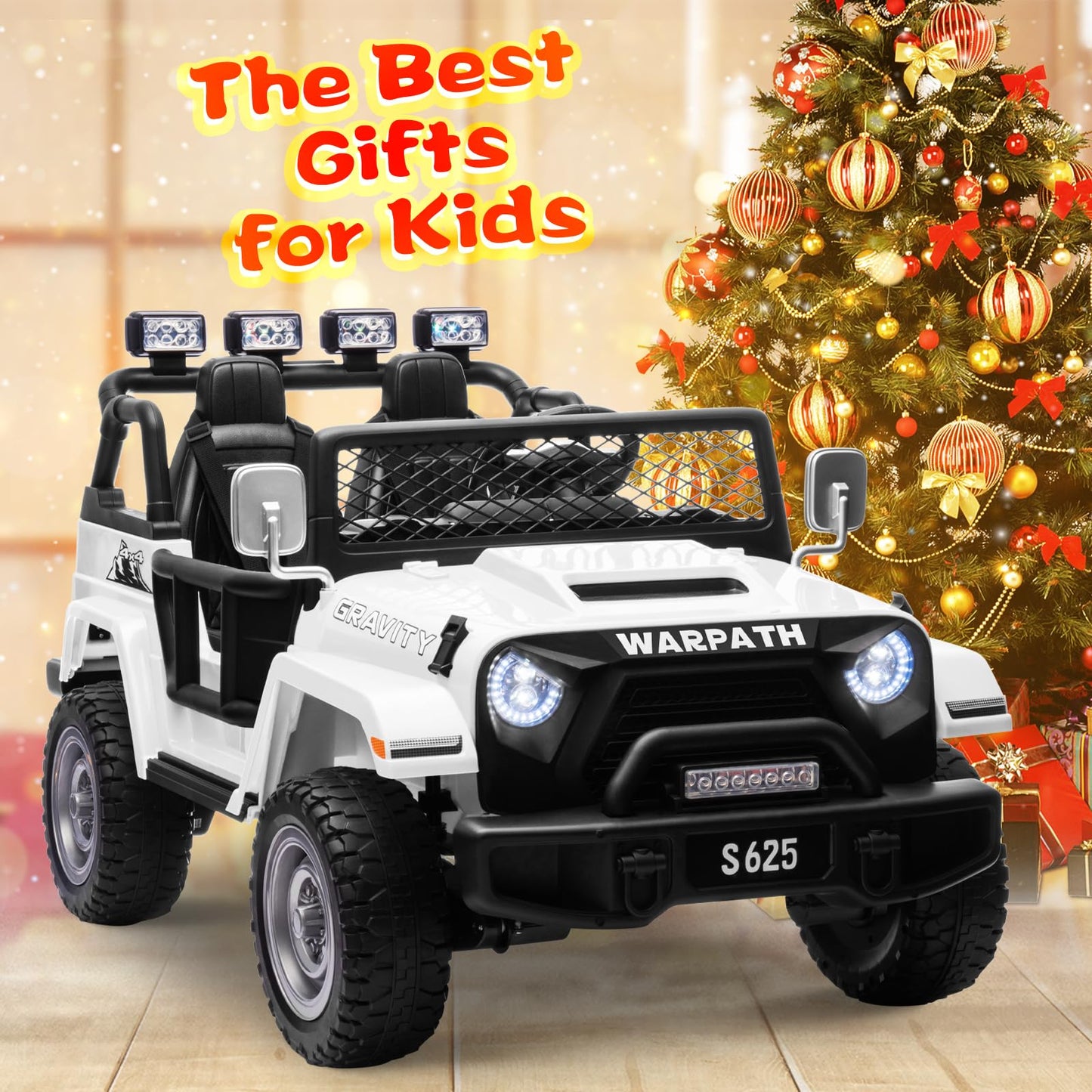 Ottaro 2 Seater Ride On Truck, 12V Large Electric Vehicles Battery Powered Cars For Kids With Remote Control, Spring Suspension,