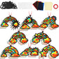 QOUBAI 32 Sets Rainbow Suncatchers Craft Kit DIY Window Stained Glass Effect Planet Rainbow Sun Paper Crafts Home School Classro