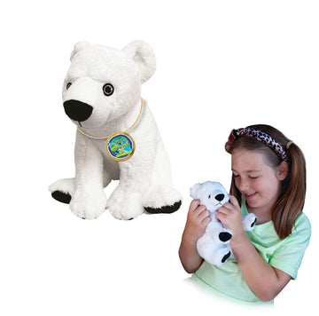 Ecobuddiez - Polar Bear From Deluxebase. 8-Inch Sustainable Plush Animal From Recycled Materials, Eco-Friendly Soft Stuffed Toy,