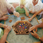 WOOD CITY Shut The Box Game for 6 Players, Wooden Math Game with 16 Dice, Family Fun for Ages 3+, Wood Color