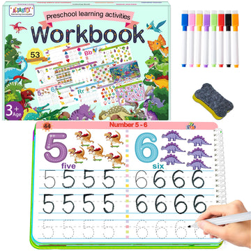 Alianfly Preschool Learning Activities Educational Workbook - Toddler Prek Montessori Handwriting Practice Activity Tracing Toys Busy Book For Kids, Autism Learning Materials And Abc Learning Book