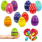 Chochkees Printed Plastic Easter Eggs Fillable With Hinge Colorful, Perfect For Easter Egg Hunt, Surprise Egg, Easter Hunt, 2.3'