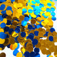 Blue And Gold Confetti 0.6 inch,Round Blue And Gold Foil Confetti,Shiny Blue And Gold Confetti for Party Decoration or Filled Ba