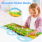 Igetooy Reusable Sticker Books For Toddlers 1-3, Farm Stickers For Kids, Stickers For Toddlers 3+ Ages, Airplane Train Car Travel Essentials Toy For Kids Girls Boys