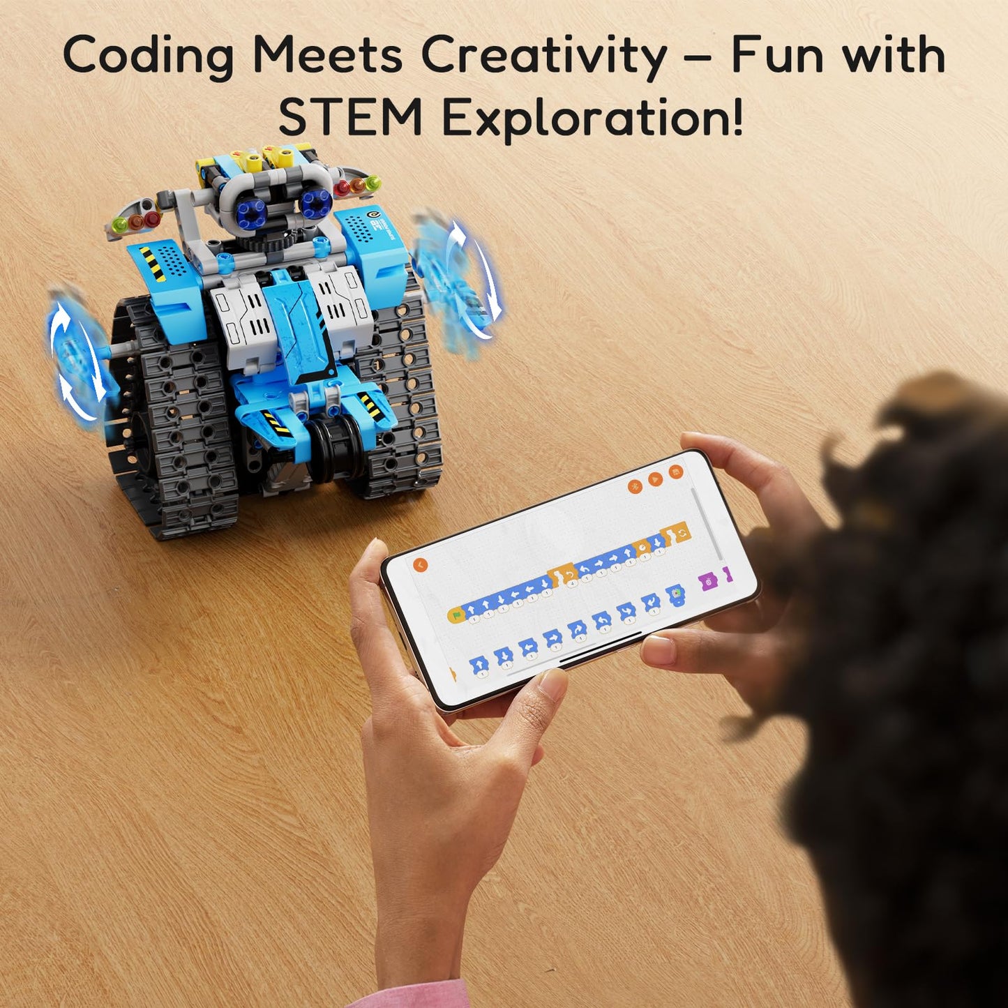 Mibido Robot Building Kit - 5-in-1 Remote Control STEM Toy for Kids, Ages 8-14, Medium to Large, Blue, Plastic, 488 Pieces