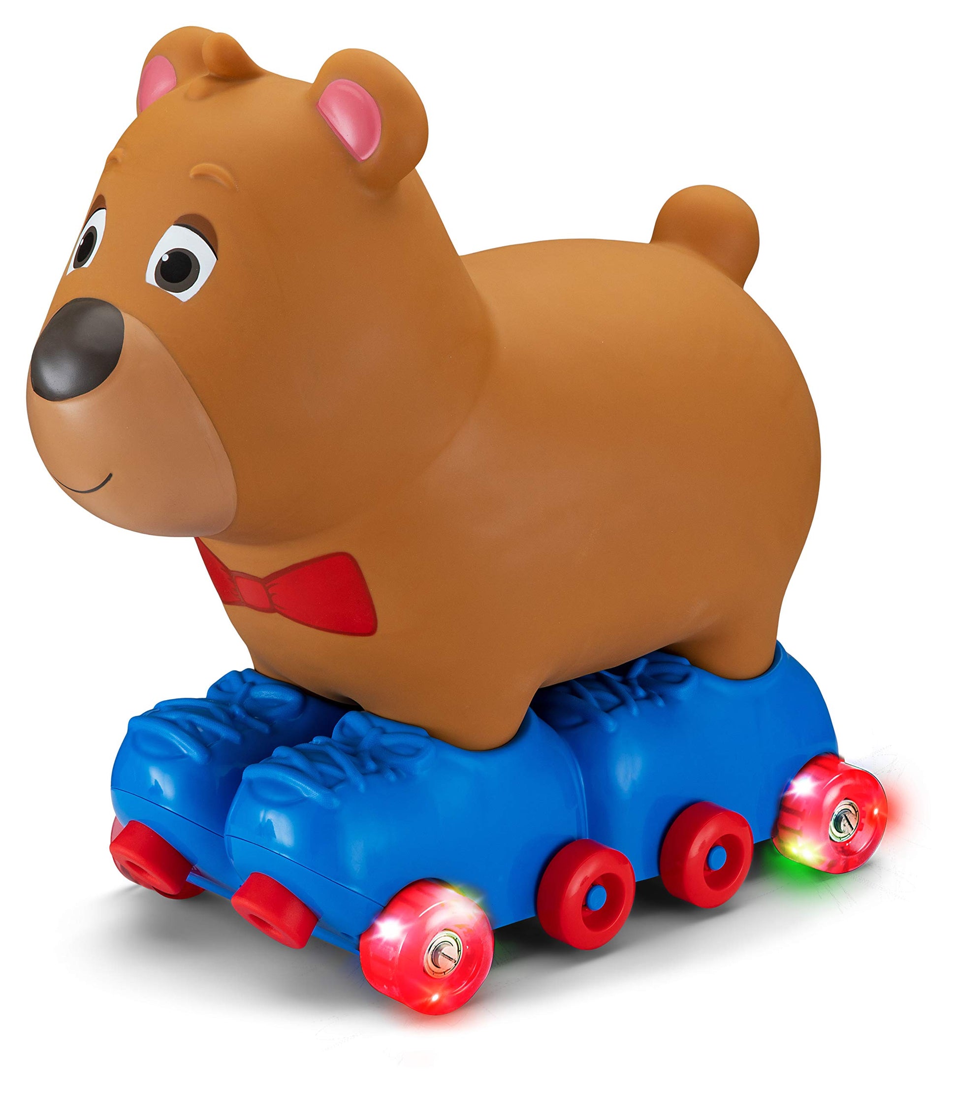 Kid Trax Silly Skaters Bear Toddler Foot to Floor Ride On Toy, Kids 1-3 Years Old, Soft and Inflatable, Single Rider, Light Up L