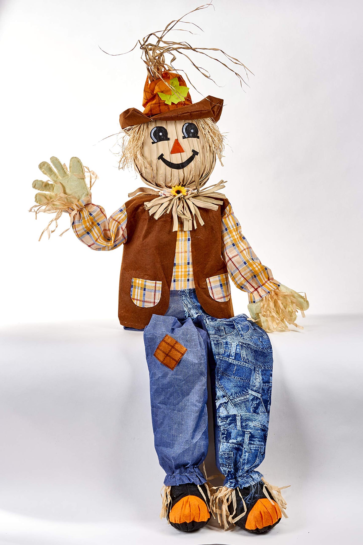 WORTH IMPORTS 60 Life Size Harvest Sitting Scarecrow