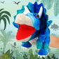Cuteoy Plush Triceratops Hand Puppet Stuffed Animal Toy Open Movable Mouth Creative Role Play Storytelling Dinosaur Plushies Gifts For Kids Toddlers Birthday Christmas