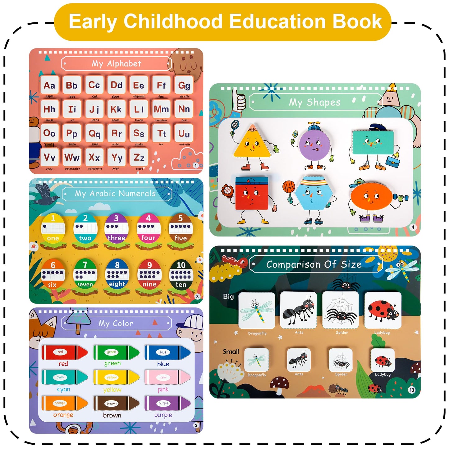 Freebear Busy Book For Toddlers Preschool Learning Activities Resources Autism Sensory Toys Montessori Toys For 2-3 Year Old,Travel Toys, Gifts For Girls And Boys 4 5 6 Years (Animal World)